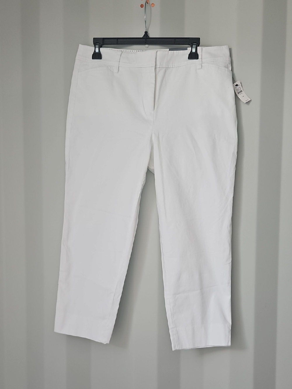 NWT Talbots White Straight-Leg Crop Pants Size 10P